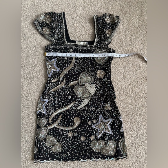 Loveshackfancy party embroidered sequence star mini Davis dress size small 4 - Picture 12 of 16